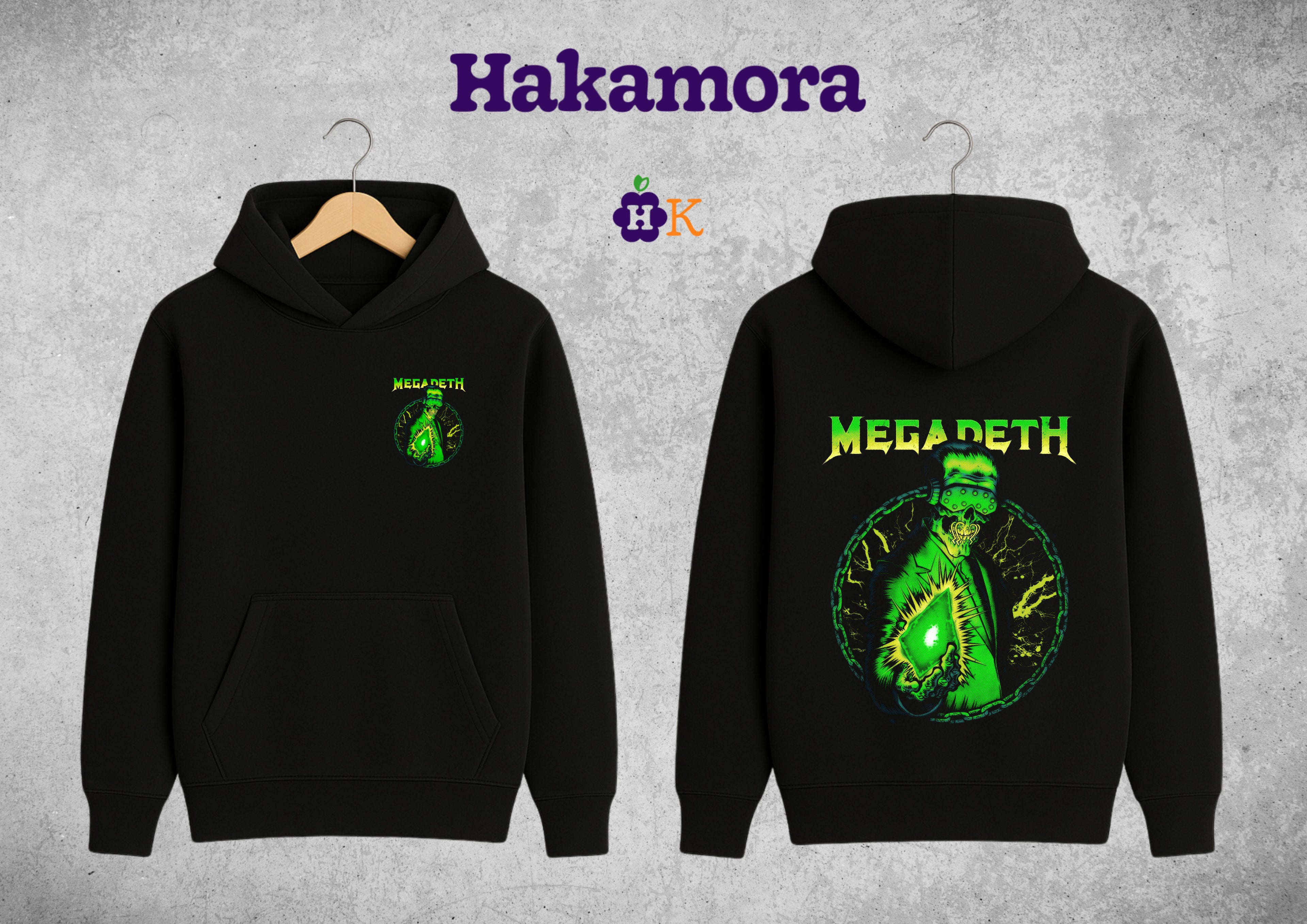 Buso Hoodie Megadeth Banda Trash Metal Green