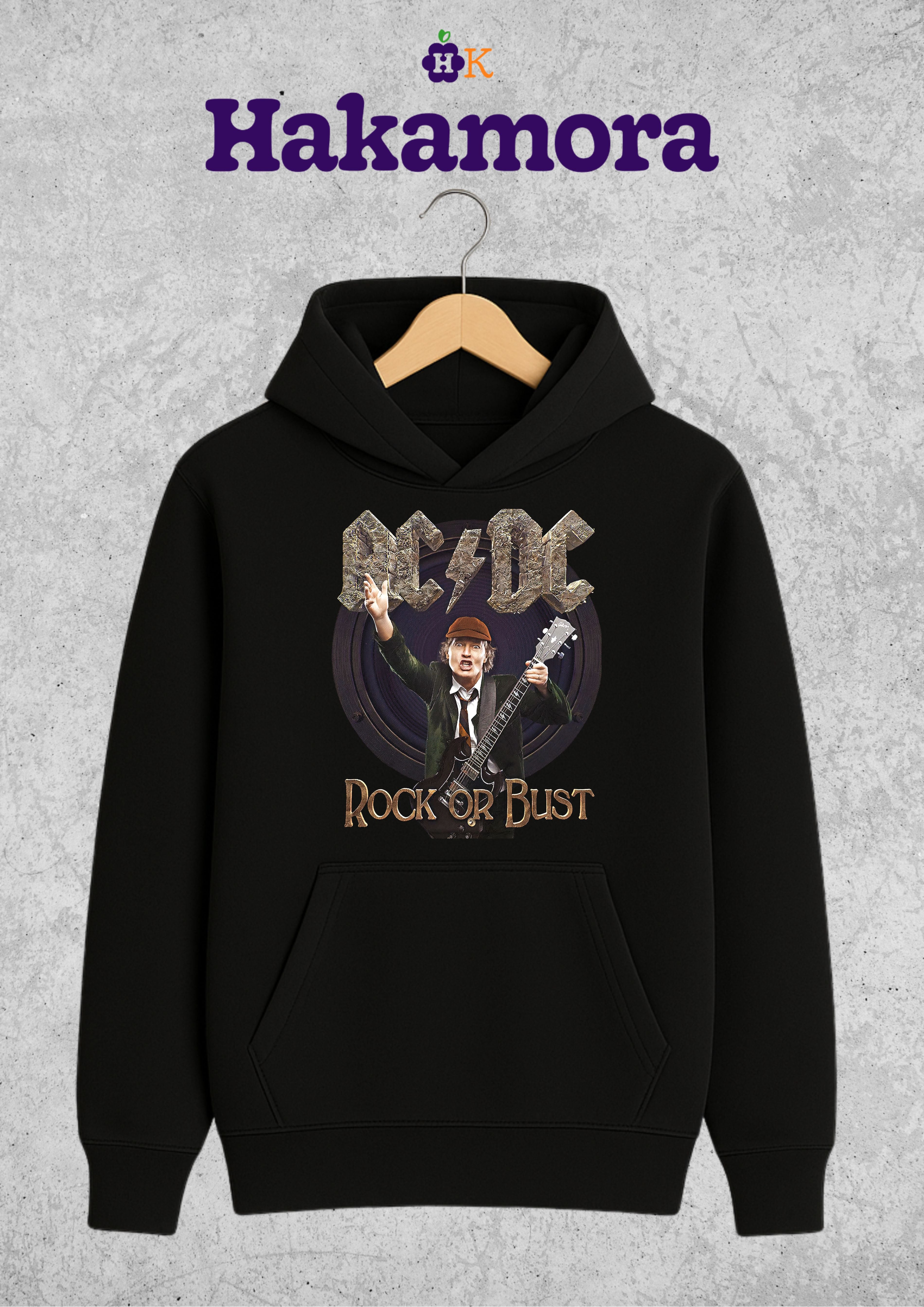 Buso AC/DC Hoodie capotero Rock or Bust