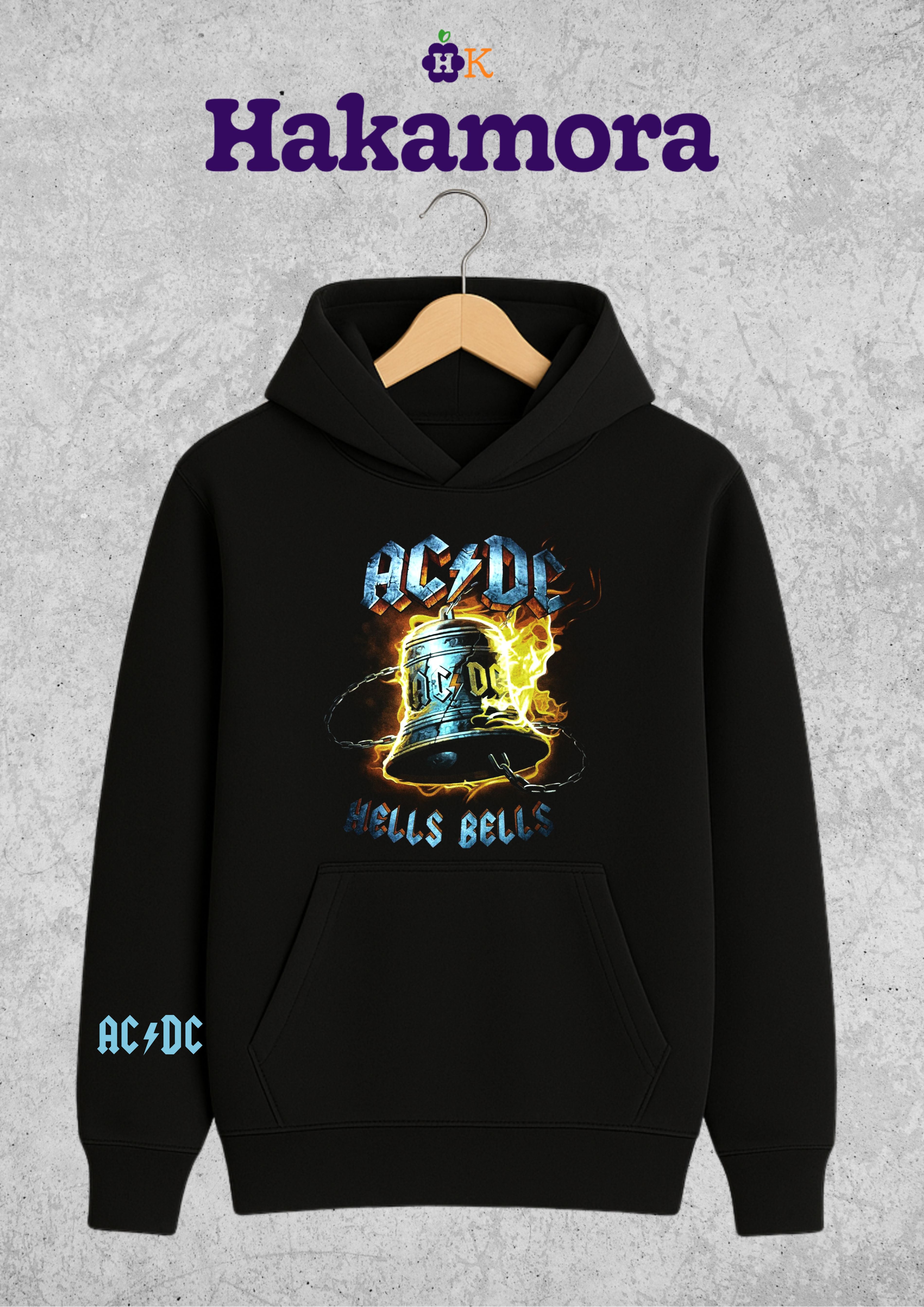 Buso AC/DC Hoodie capotero Hells Bells Blue