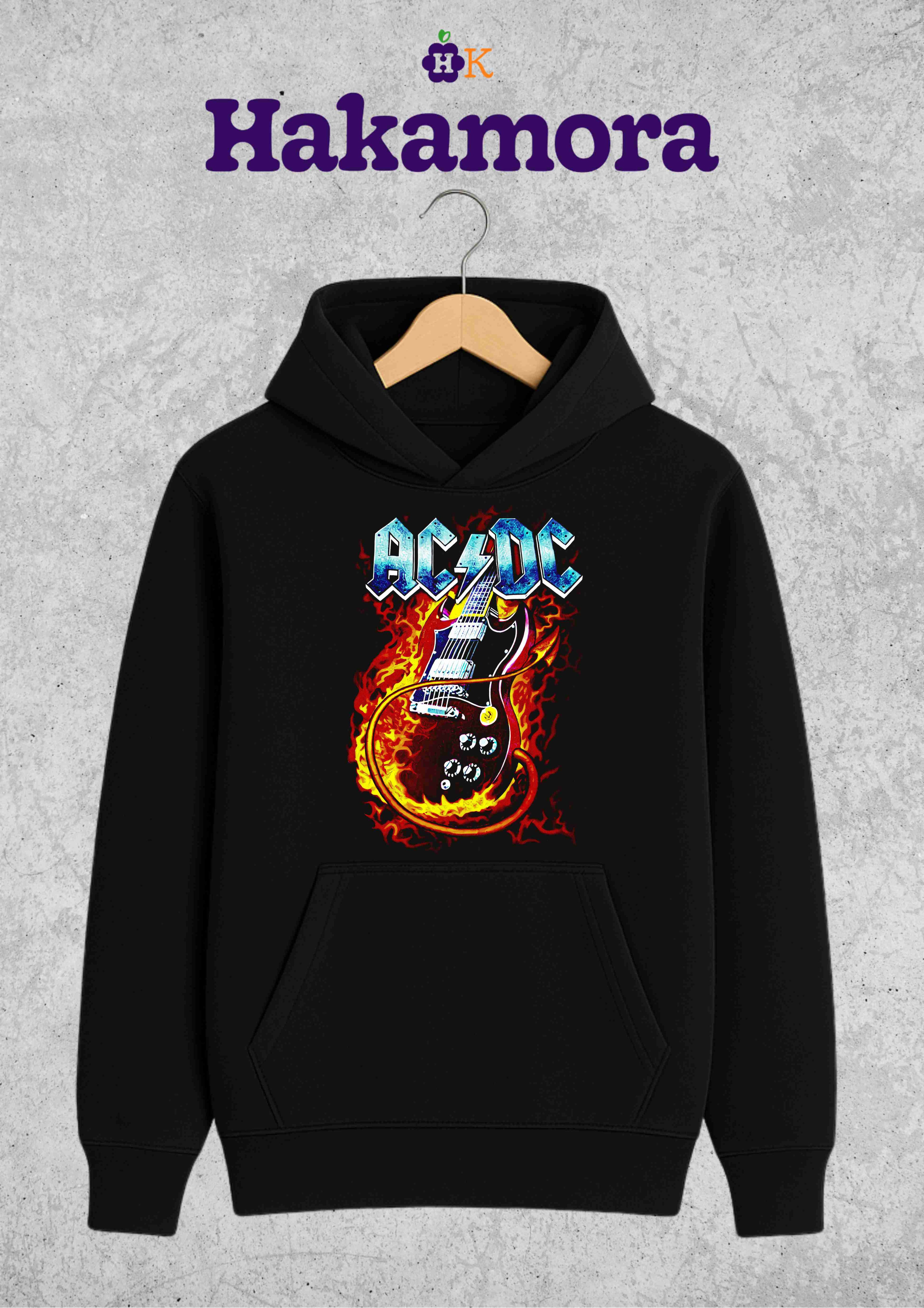 Buso hoodie capotero AC/DC Guitarra