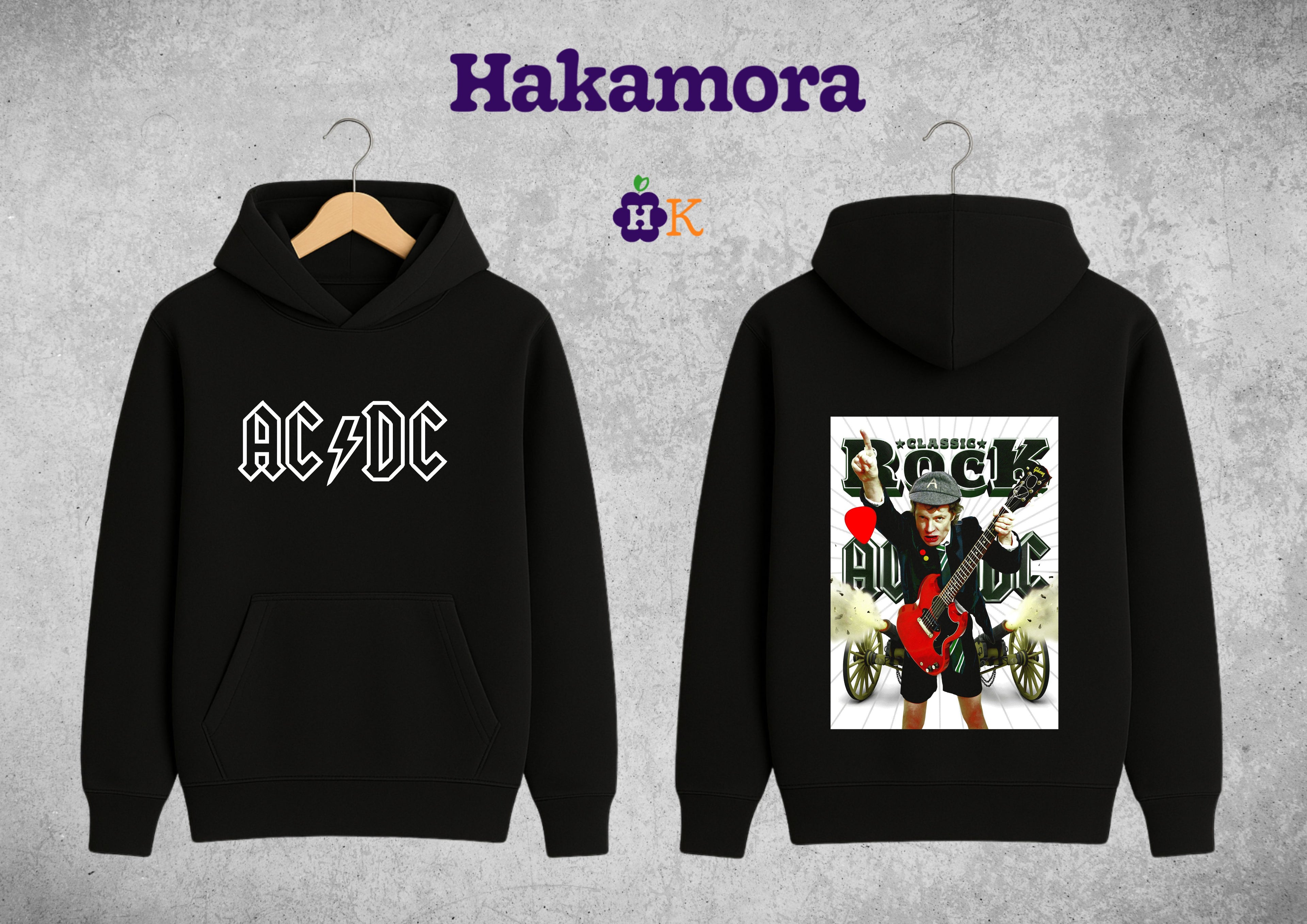 Buso AC/DC Clasic Rock Hoodie Negro