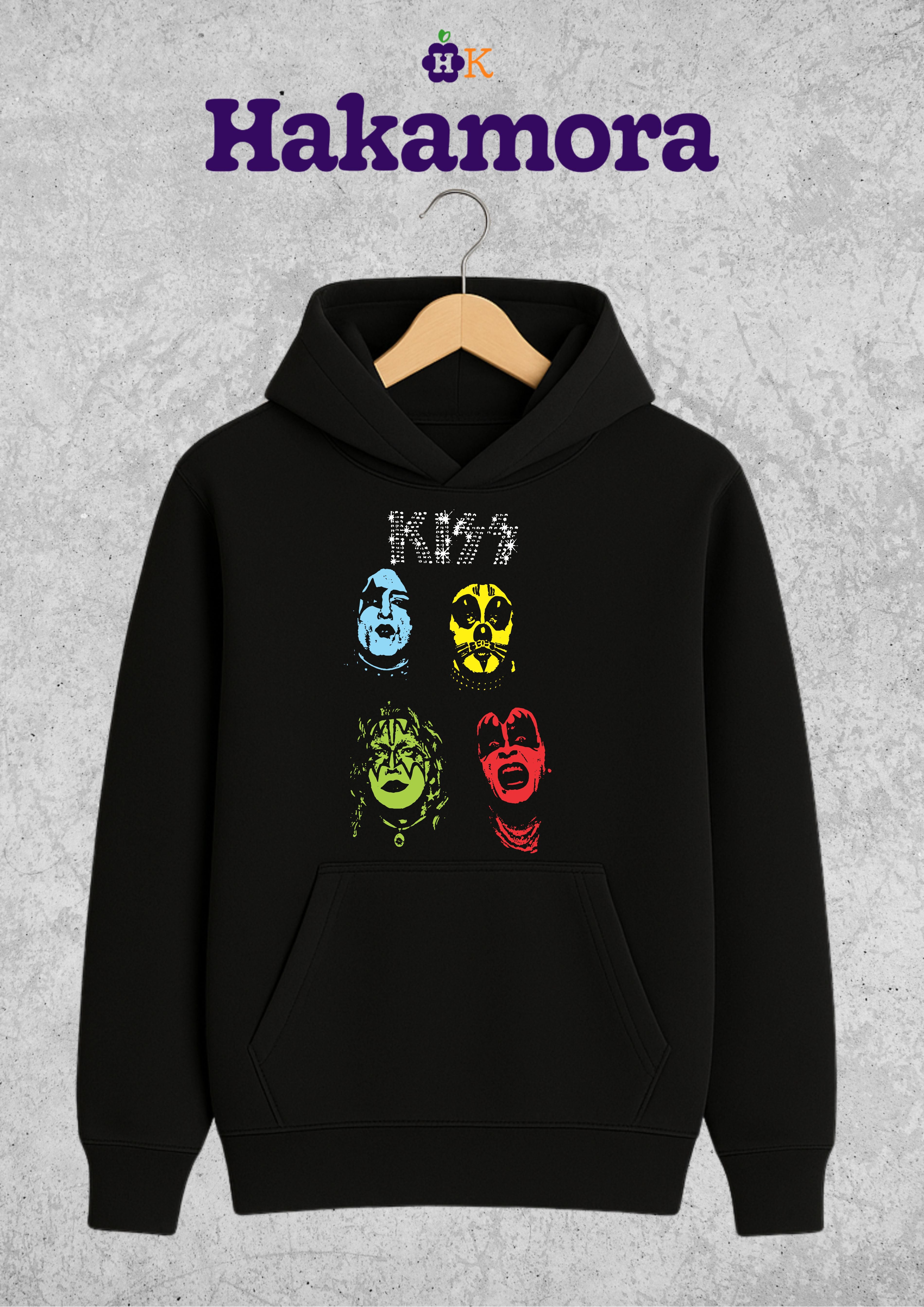 Buso Kiss Rock Nueva York Hoodie Negro